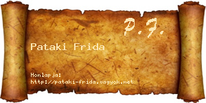 Pataki Frida névjegykártya